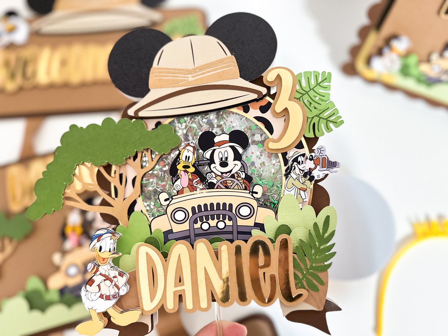 Mickey Mouse Safari | Mickey Mouse birthday | Safari party | Mickey Safari birthday | Shaker cake topper | Wild birthday party