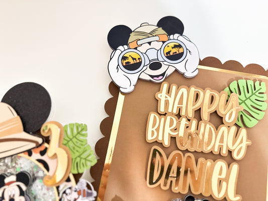 Mickey Safari Table sign | welcome table sign | 8x10 standing Table sign | Party decoration | Birthday table sign | Safari theme birthday