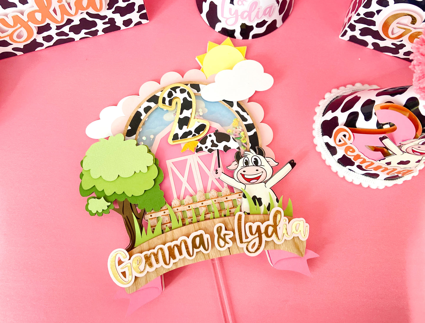 vaca Lola cake topper | personalized topper |Party ideas  | farm theme birthday | la vaca Lola party | birthday decoration | vaca Lola party