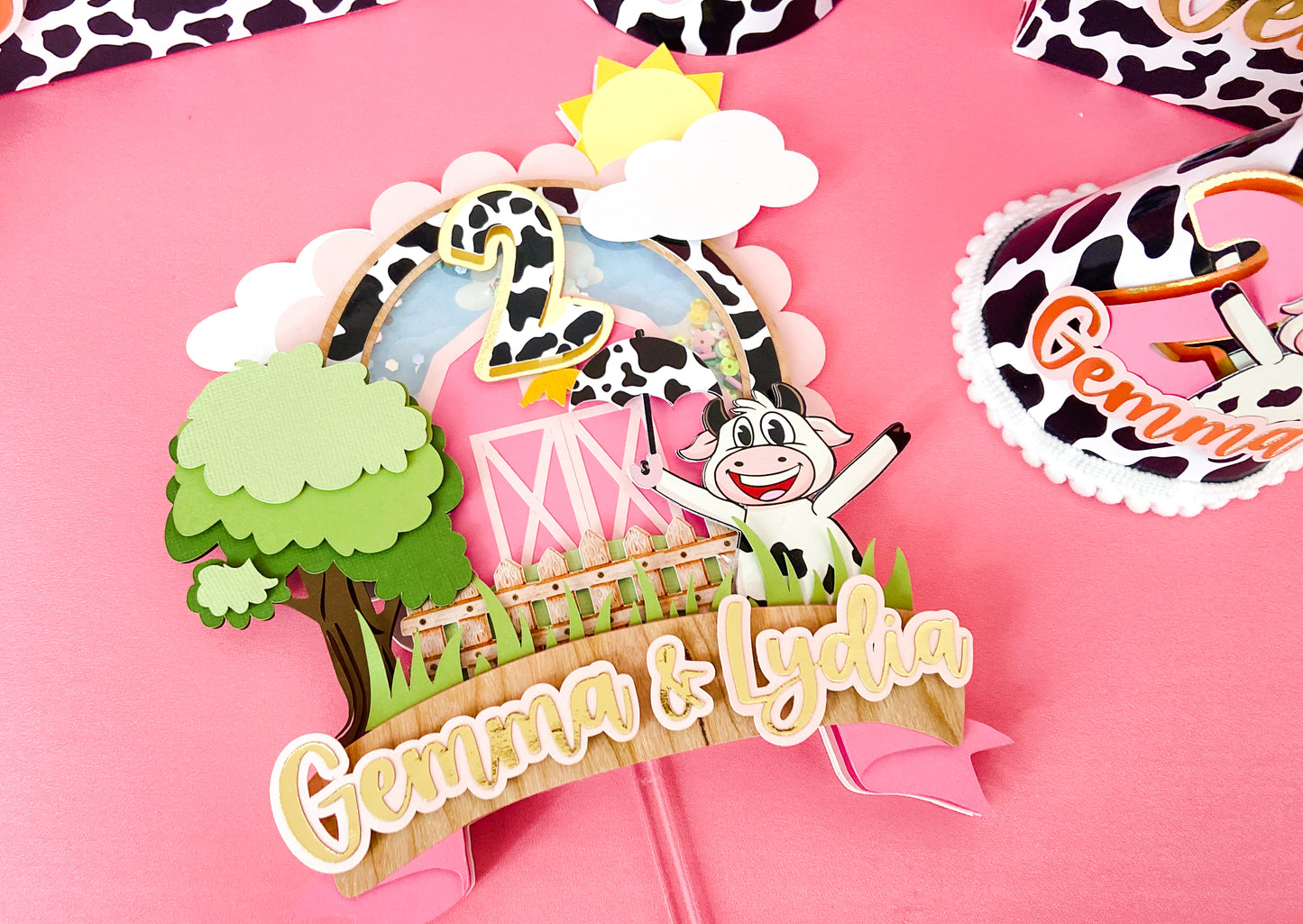 vaca Lola cake topper | personalized topper |Party ideas  | farm theme birthday | la vaca Lola party | birthday decoration | vaca Lola party