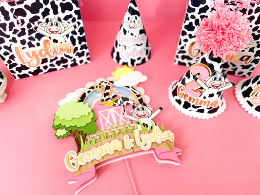 vaca Lola cake topper | personalized topper |Party ideas  | farm theme birthday | la vaca Lola party | birthday decoration | vaca Lola party