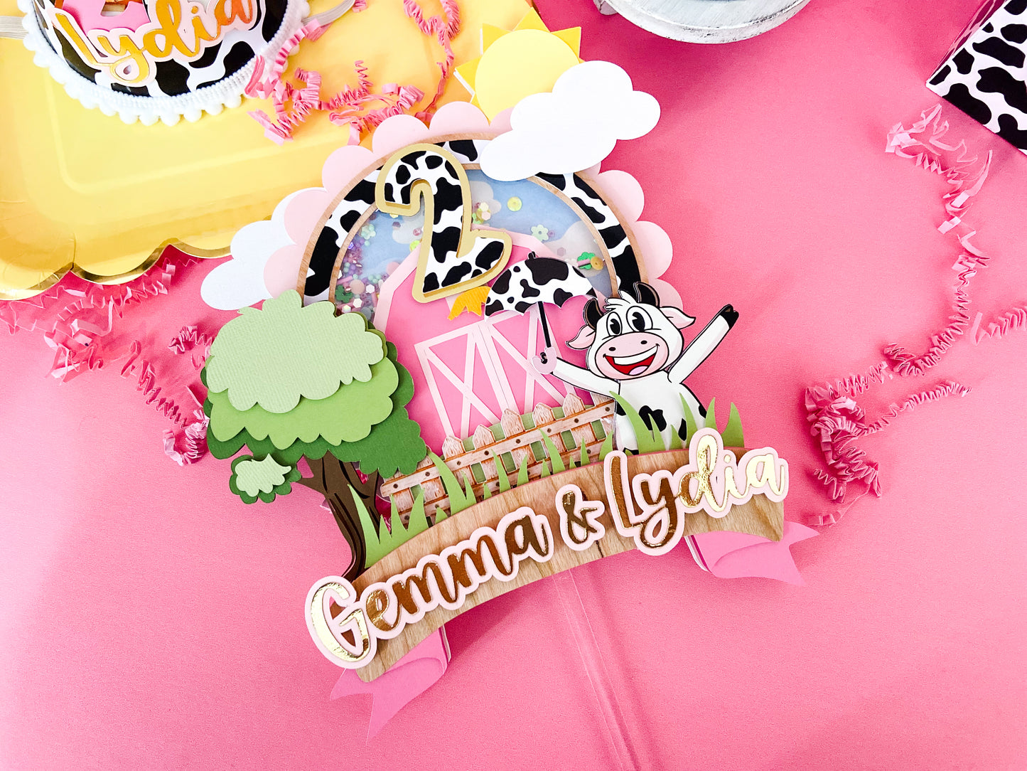 vaca Lola cake topper | personalized topper |Party ideas  | farm theme birthday | la vaca Lola party | birthday decoration | vaca Lola party