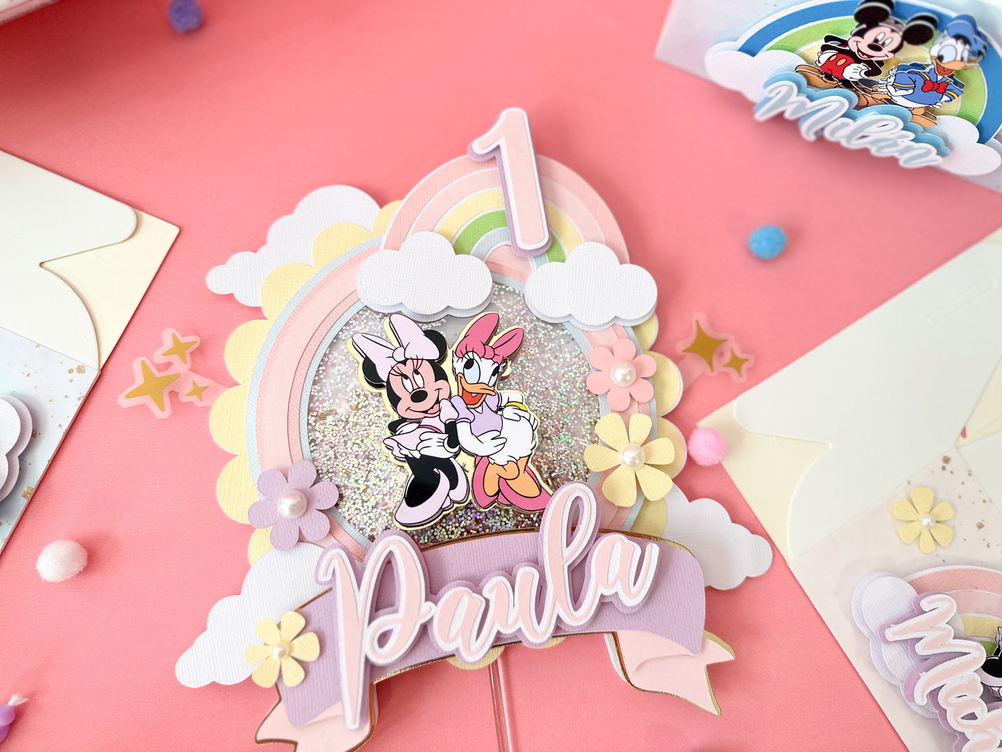 Cake topper gold Minnie and daisy | Minnie Mouse birthday | Daisy party | Minnie and daisy party | gold party | birthday decor