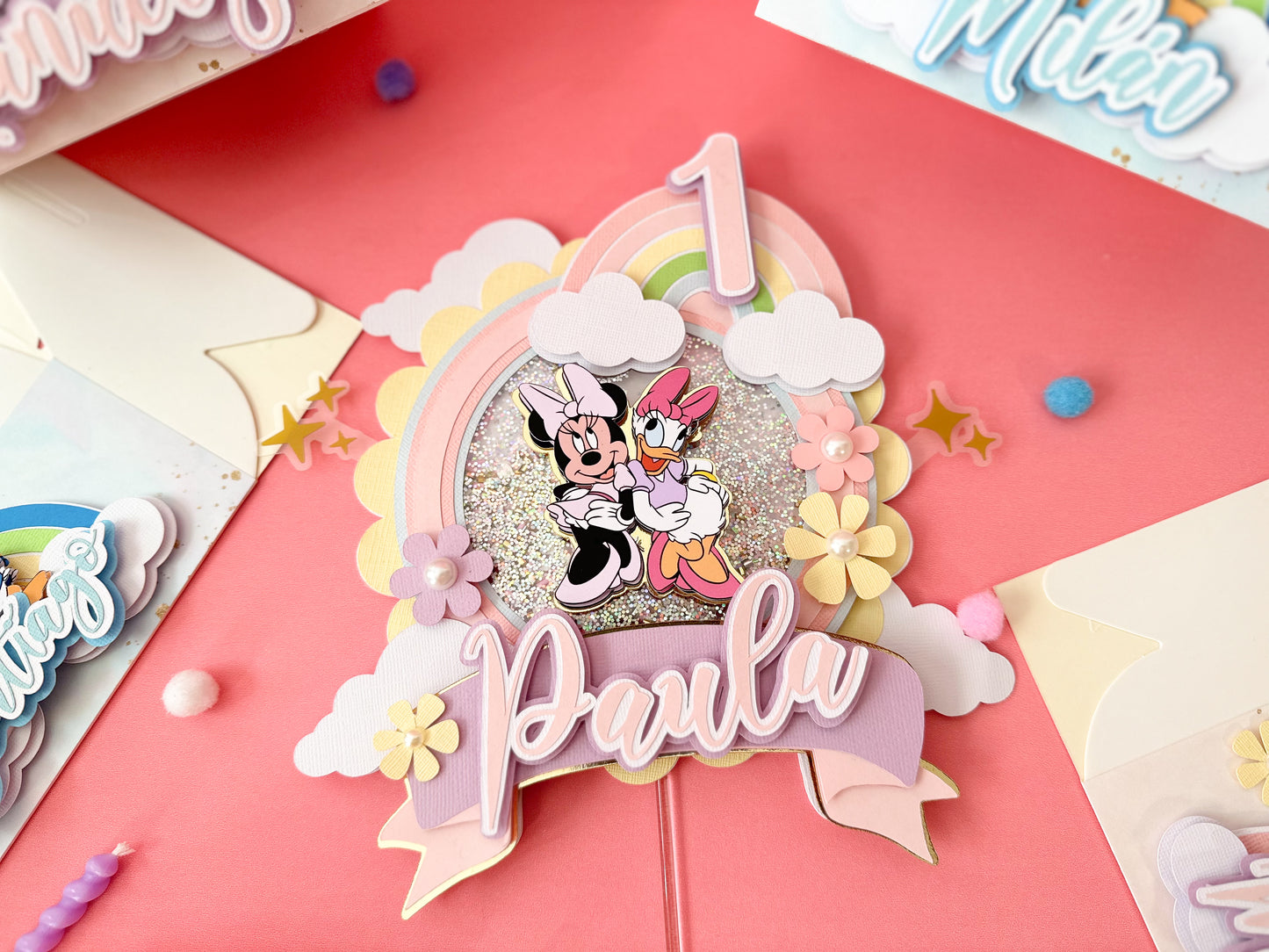 Cake topper gold Minnie and daisy | Minnie Mouse birthday | Daisy party | Minnie and daisy party | gold party | birthday decor