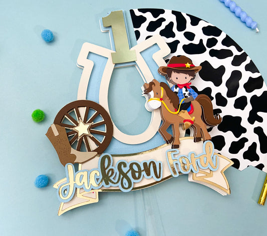 Cowboy cake topper | cowboy party | vaquero party | farm birthday | western birthday | cow party cake topper