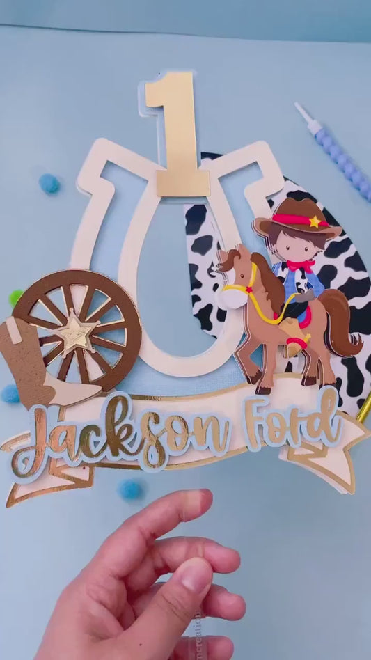 Cowboy cake topper | cowboy party | vaquero party | farm birthday | western birthday | cow party cake topper