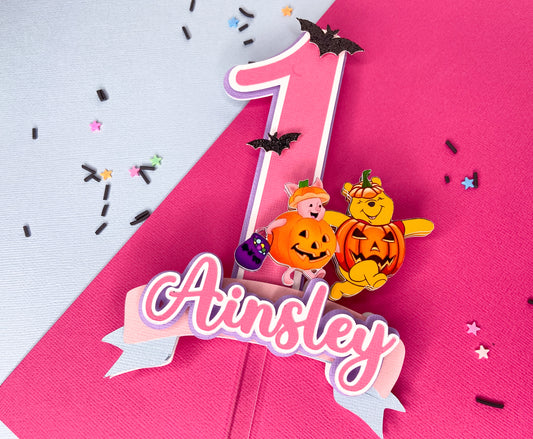 Winnie the Pooh First birthday | spooky cake topper | Winnie and piglet birthday | Winnie the Pooh halloween | Pooh halloween | smash cake