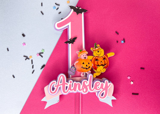 Winnie the Pooh First birthday | spooky cake topper | Winnie and piglet birthday | Winnie the Pooh halloween | Pooh halloween | smash cake