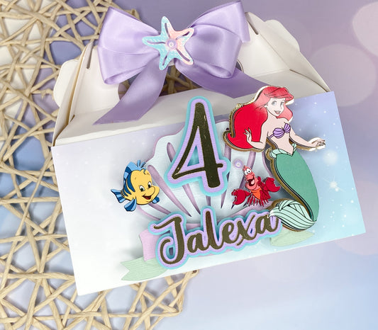 Little mermaid Favor box | Treat boxes | Party gift box | Ariel Favors | Mermaid theme birthday | Birthday favors | Little mermaid favors