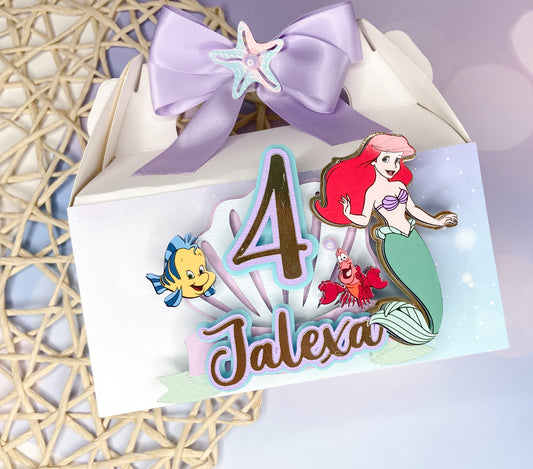 Little mermaid Favor box | Treat boxes | Party gift box | Ariel Favors | Mermaid theme birthday | Birthday favors | Little mermaid favors