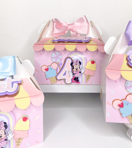 Minnie Mouse candyland favor boxes | Minnie sweet birthday | Candy land birthday | Minnie Ice cream shop | birthday favors | Minnie birthday
