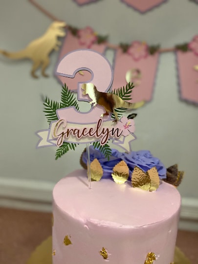 Three Rex cake topper, Dino theme, Girl dinosaur theme party, Party decor, 3 Rex birthday