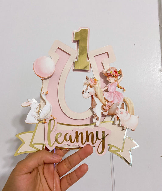 Cowgirl birthday party | cowgirl party | pink cowgirl cake topper | farm birthday | western birthday | elegant cake topper