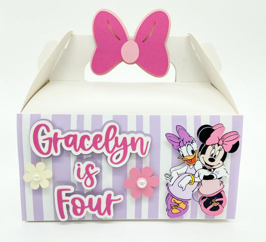 Minnie Mouse favor box | personalized gable box | party decorations | party gift box | birthday favor box | Minnie Mouse theme party
