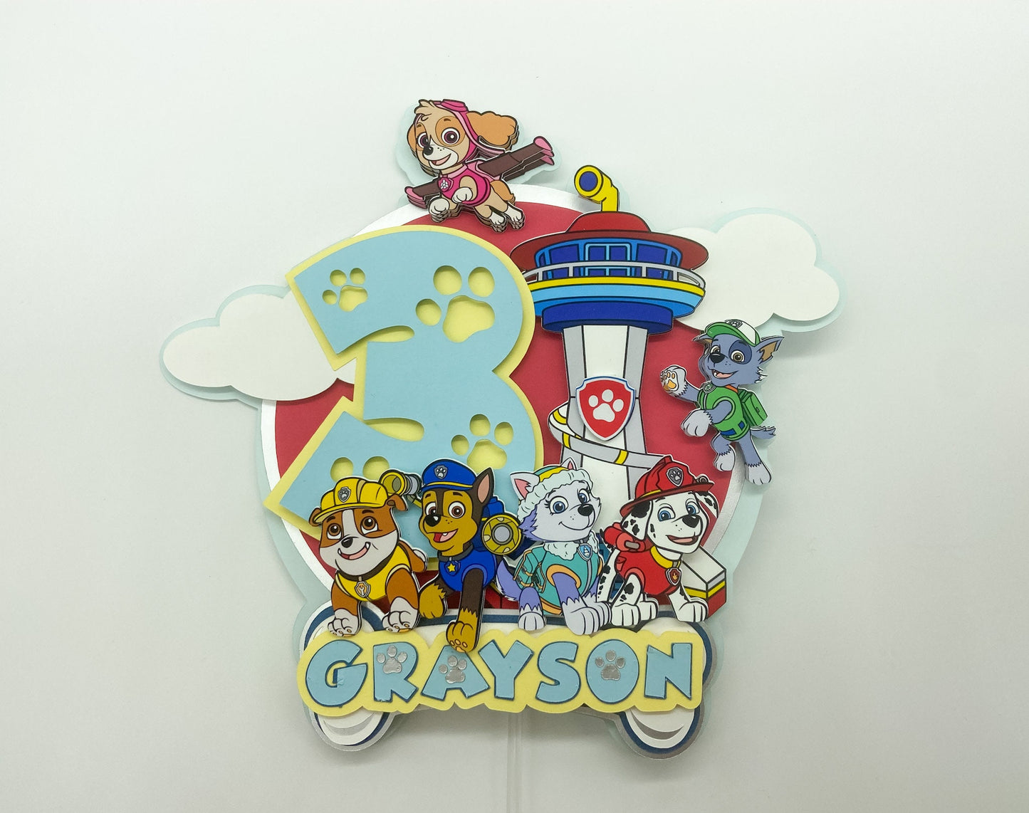 Paw patrol cake topper | light up topper | birthday decor | paw patrol birthday | light up paw patrol topper