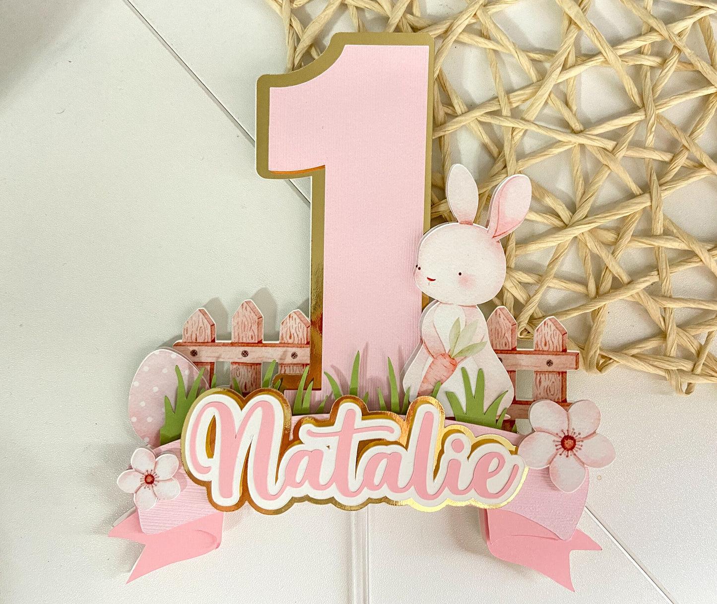 Some bunny is one cake topper | bunny party decor | kids party decor | 1st birthday bunny theme | Easter birthday