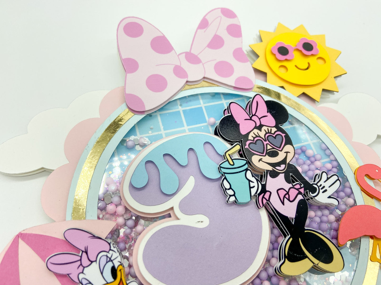 Minnie Mouse pool party | Minnie Mouse birthday | Minnie party | Minnie and daisy birthday | Shaker cake topper