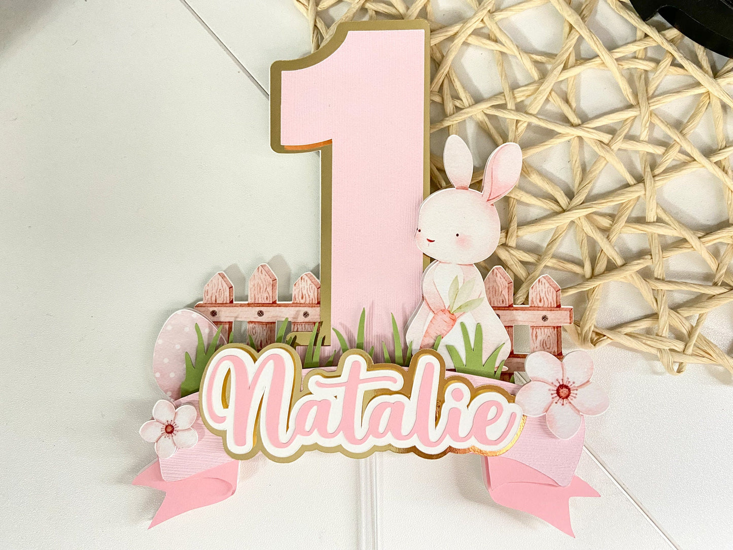 Some bunny is one cake topper | bunny party decor | kids party decor | 1st birthday bunny theme | Easter birthday