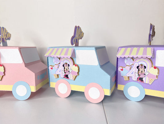 Minnie Mouse candy land truck | Ice cream truck center piece | birthday favor boxes | kids favor | customizable boxes | center pieces