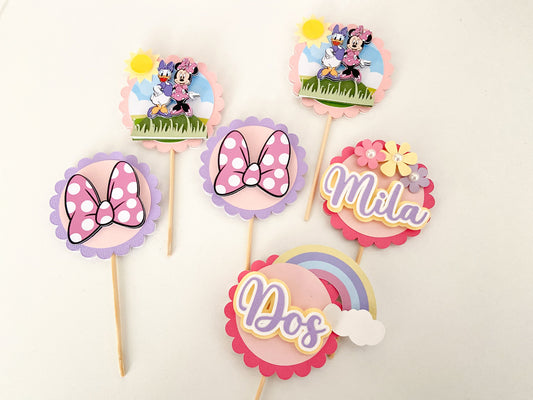 Minnie And Daisy cupcake toppers | Minnie Mouse birthday | Daisy party | Minnie and daisy cupcakes | cupcake decor | birthday decor