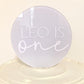 Acrylic cake topper | round cake topper | painted cake topper | Baby shower | party topper | clear acrylic | baby first birthday