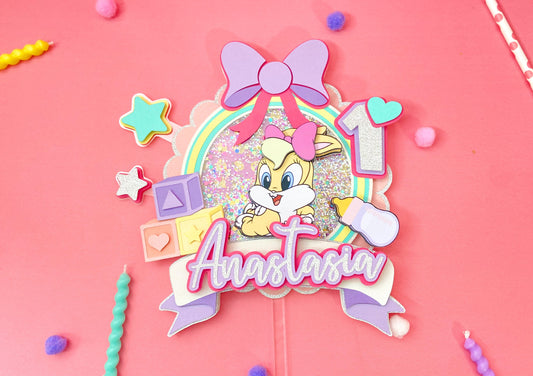 Lola bunny cake topper | bunny party decor | kids party decor | 1st birthday bunny theme | bunny birthday